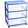 Sterilite 3-Drawer Wide Cart