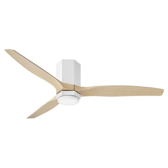 905852FMW-LDDK Hinkley Lighting Facet - 3 Blade Dual Mount Ceiling Fan with Light Kit In Modern Style-16.75 Inches Tall and 52 Inches Wide-Matte White