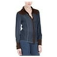 thumbnail image 2 of Max Studio London Womens Colorblocked Button Up Shirt, Blue, Small, 2 of 2