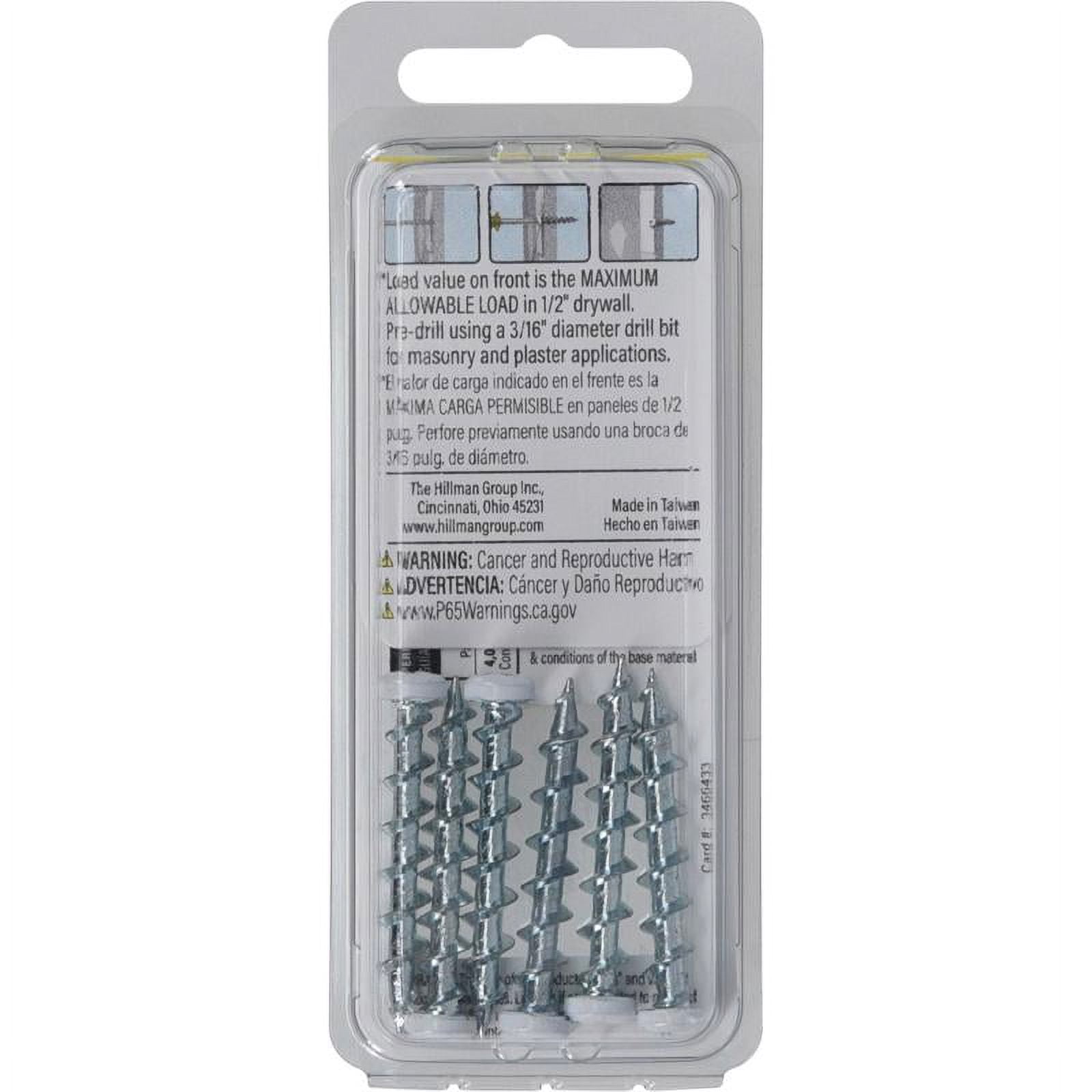 Borefast 5037081 0.18 x 1.5 in. Steel Pan Head Screw & Anchor, White - 6 Piece - Pack of 10