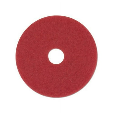 Buffing Floor Pads 12" Diameter, Red, 5/Carton