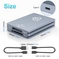 thumbnail image 3 of CFexpress Type A and SD Dual-Slot Memory Card Reader, 10Gbps USB 3.2 Gen 2 Type A CFexpress Adapter Memory Card Reader with USB C to USB C/USB A Cable,Compatible with Wi, 3 of 8