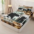 thumbnail image 2 of Castle Fairy Rustic Jungle Deer Zipper Twin Comforter Sets with Fitted Sheet and 2 Pillowcases,Woodland Animal Maple Leaves Zipper Bedding Set,Brown Orange Cream,Black Reversible,4-Piece, 2 of 6