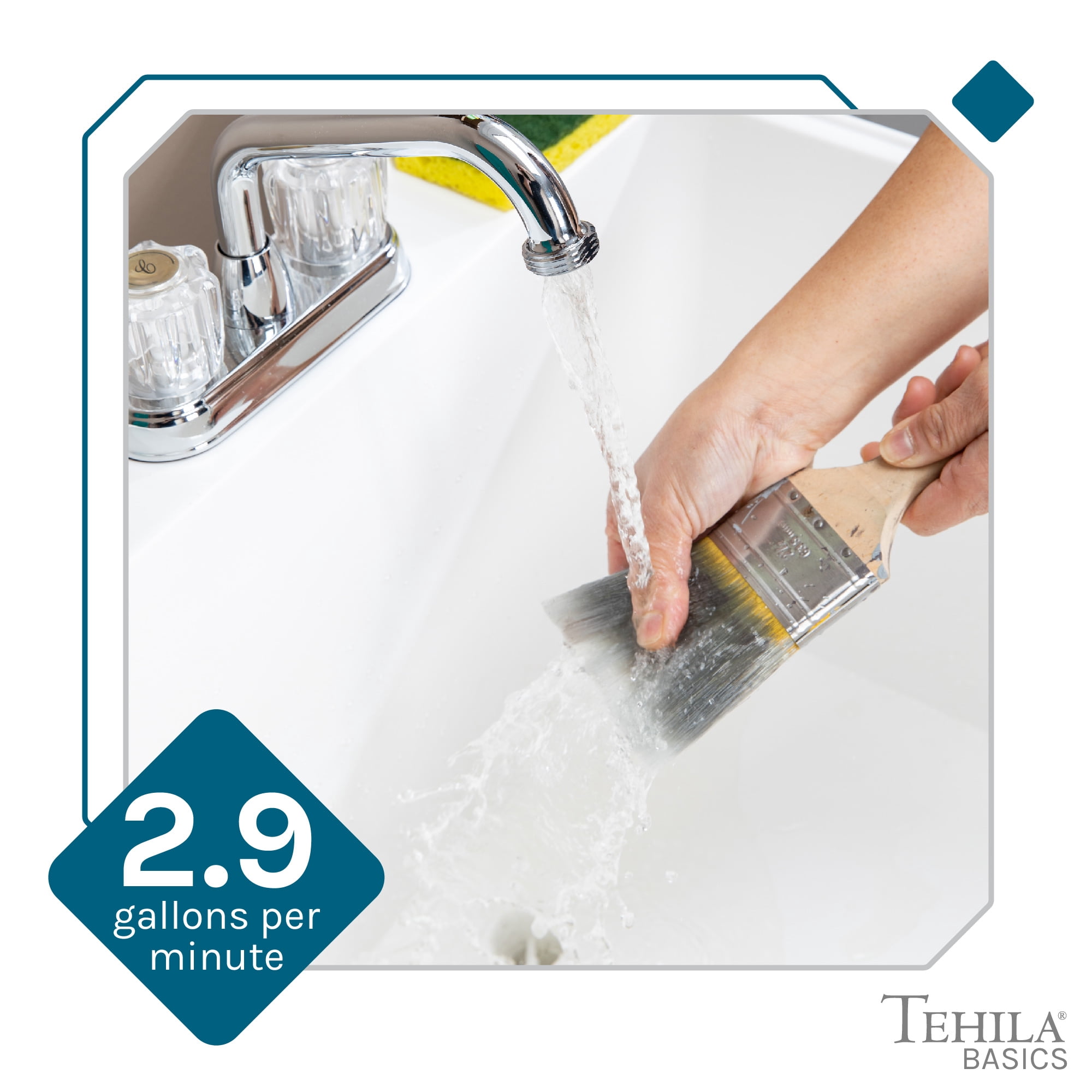 Tehila Freestanding White Utility Sink with Chrome Faucet for Laundry Room