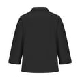 thumbnail image 6 of Pxxlle Casual 3/4 Length Sleeve Shirts for Women Plus Size Cotton Linen Shirt Loose Fit Button Up Lapel T Shirt Black L, 6 of 6