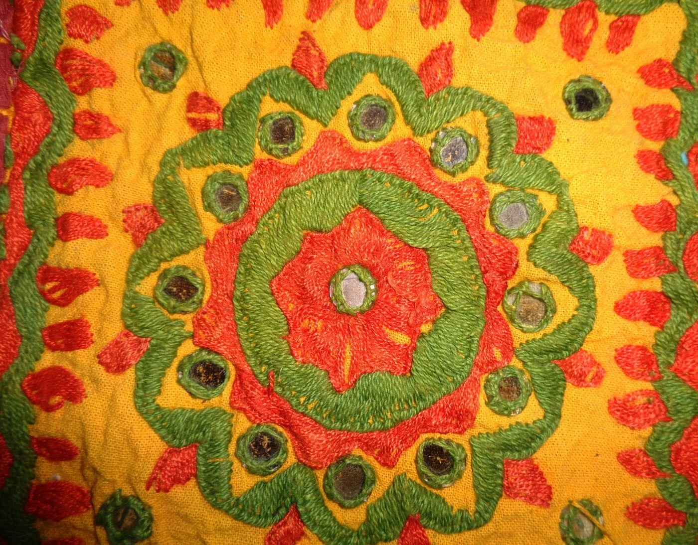 Tugana Craft Boho Banjara Door Valance, Multicolored Beaded Patchwork Embroidered Tapestry