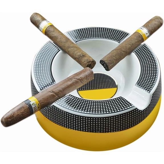 Cigar Ashtray Big Ashtrays for 8" Round Cigarettes Large Rest Outdoor Cigars Ashtray for Patio/Outside/Indoor Gifts for Men