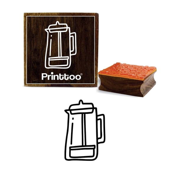 Printtoo Water Jug Design Wooden Rubber Stamp Scarp-Booking Brown Print Block-5 x 5 Inches