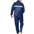 thumbnail image 3 of Handshe Unisex Heavy-Duty Waterproof Rain Suit Set with Reflective Strips, Breathable Polyester Workwear for Outdoor Cycling and Construction,Plus Size, 3 of 7