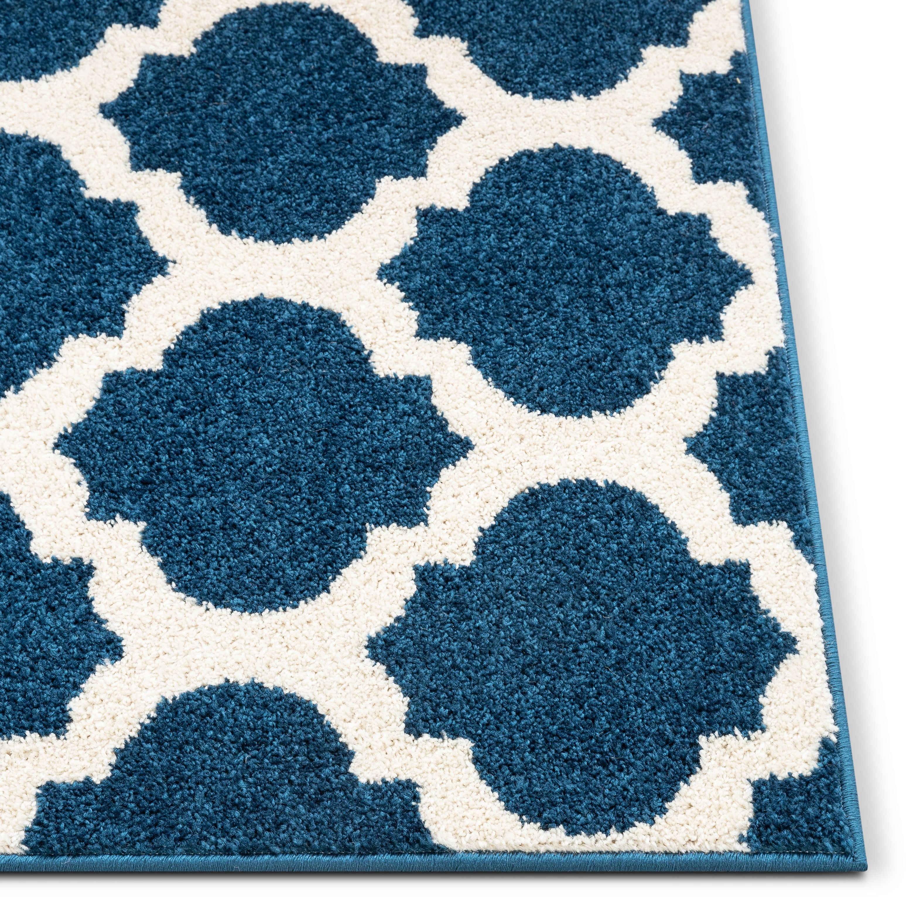 Well Woven MC-54-2 Zoe Modern Trellis Runner Rug, Blue - 2 ft. x 7 ft. 3 in.