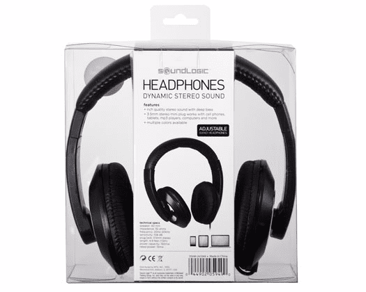 Bedienen zuur abces SoundLogic XT Stereo Headphones with Built-In Microphone - Black -  Walmart.com