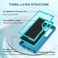 thumbnail image 2 of I-HONVA For Samsung Galaxy S24 Ultra Case Compatible with MagSafe,3-Layer Military Grade Drop Protection Anti-Slip Rugged Shockproof Dustproof Protection 6.8 inch Phone Case,Turquoise, 2 of 7