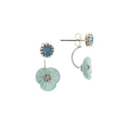 Mother-Of-Pearl Flower Drop Earrings