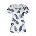 thumbnail image 4 of Blouses à Manches Courtes pour Femmes Mode Imprimée Décontractée Col en V T-Shirt Ample Blouse Hauts à Manches Courtes pour Femmes, 4 of 5