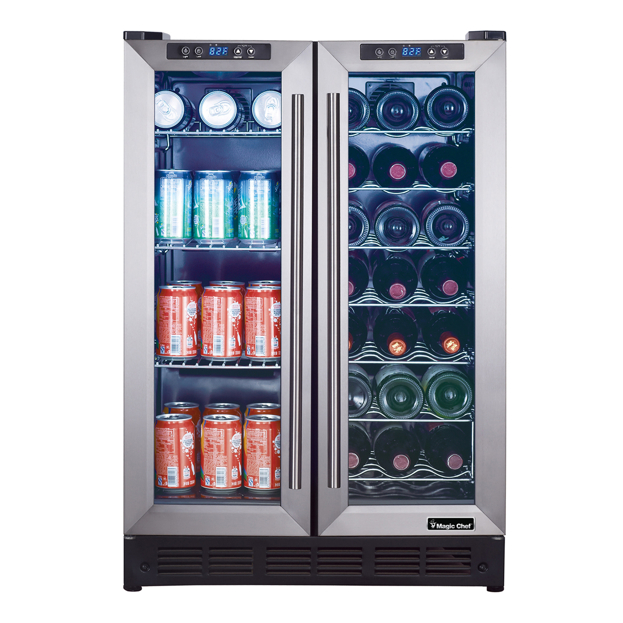 Magic Chef 24-In. French Door Wine and Beverage Cooler with Dual-Zone Cooling - image 2 of 7