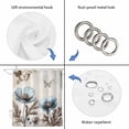 thumbnail image 5 of Teal Tulip Waterproof Fabric Shower Curtain,Vintage Spring Floral Summer Botanical Brown Waterproof Fabric Shower Curtain for Bathroom Curtains Bathtubs Shower Curtains with 12 Hooks Extra Long 72x96, 5 of 8