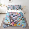 thumbnail image 2 of Homewish Colorful Rustic Butterflies 7-Piece Bedding Comforter Set,Zoo Animal Koala King Bedding Sets,Country Flower Floral Bed Sheets For Girls Boys,Ultra Soft Home Decor Reversible, 2 of 8