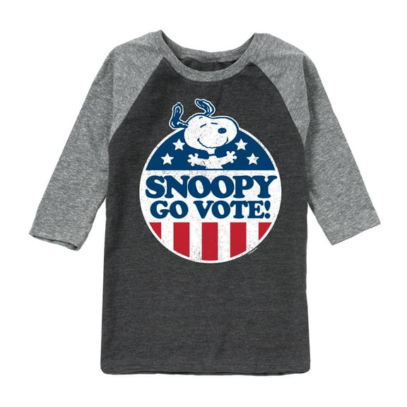 Peanuts - Snoopy Go Vote - Toddler & Youth Raglan Graphic T-Shirt