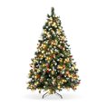 thumbnail image 5 of GIKPAL 6ft Pre-Lit Artificial Christmas Tree, Xmas Tree with 250 LED Lights, 54 Pine Cones & 54 Red Berries Hinged Christmas Tree for Home, Office, Party Decoration, 5 of 11
