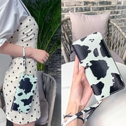 Aellinatey Stylish Cow Print Handheld Wallet PU Card Holder Purse for Fashionable Women