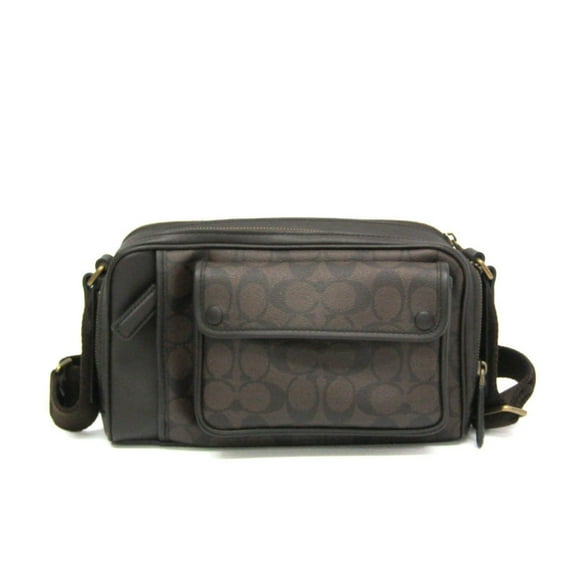Pre-Owned Coach Signature 70865 Women,Men Leather,Coated Canvas Shoulder Bag Dark... (Good)