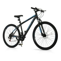 UBesGoo 27.5in Mountain Bike 21 Speed for Adult with Disc Brakes & Suspension, Black, Blue