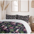 thumbnail image 6 of Ambesonne Hawaii Duvet Cover Set, Palm Leaves Flowers, 2-Calking, Olive Green Pale Pink, 6 of 7