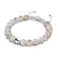 thumbnail image 1 of Ivory | Silver | Firefly Glass Macrame Bracelet, 1 of 12