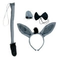 thumbnail image 3 of 1 Juego de accesorios para disfraz de burro, diadema con orejas de burro, pajarita de cola y decoración de nariz, 3 of 5