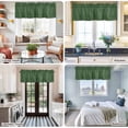 thumbnail image 5 of Dark Green Burlap Texture Farmhouse Short Window Curtain Valances, Farmhouse Vintage Green Rod Pocket Kitchen Valances for Living Room Bedroom Bathroom Cafe 42" x 18", 5 of 8