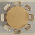 thumbnail image 4 of MAYEERTY Wood Round Dining Table, Mid-Century Modern Dining Table with Rattan Legs, 60"x60"x30", Wood Color, 4 of 9