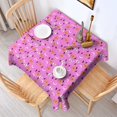 thumbnail image 2 of Pink Halloween Pattern Square Tablecloth,Waterproof Square Table Cover,Wipeable Spillproof Washable Table Cover for Home Kitchen Party Decor 60"x60"(152x152cm), 2 of 6