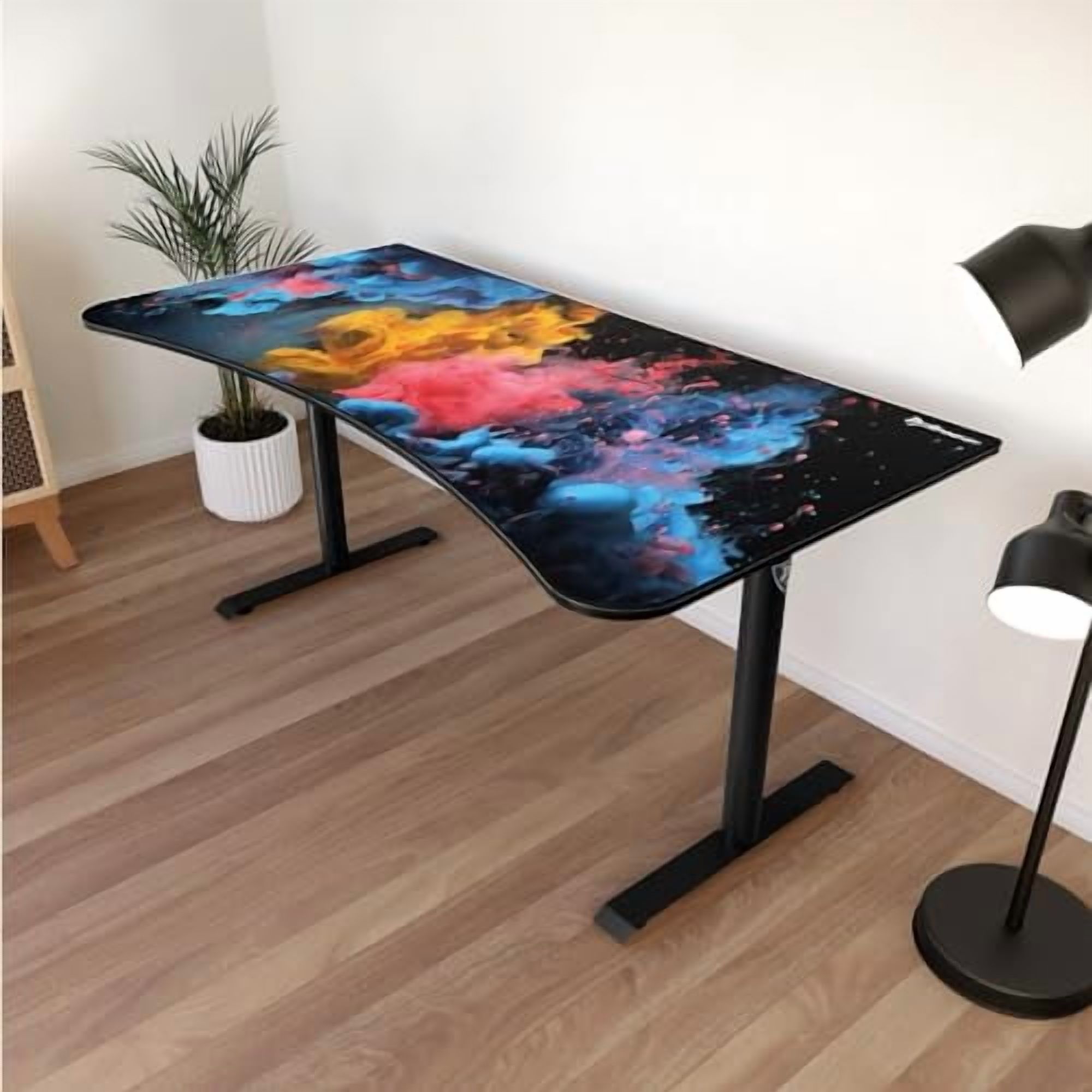 Arozzi Arena Gaming Desk Mat, Full Surface Custom Desk Pad, Interchangeable, Water Resistant & Washable Computer Desk Mouse Pad with Stitched Edges (D017)