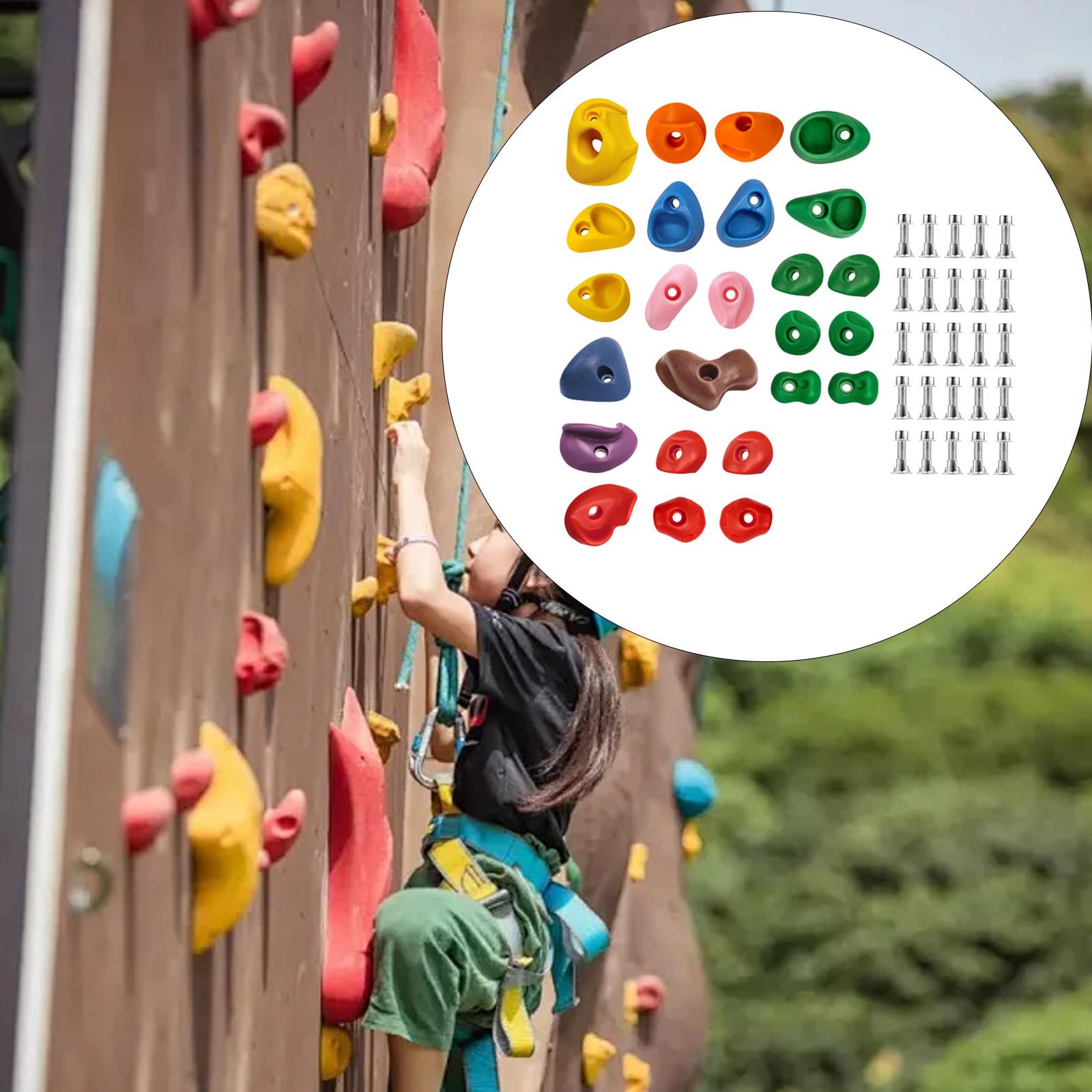 25 Pieces Climbing Rock Wall Grips Stones Multi Size Anti Slip Support for Kids Outdoor Playground Gym