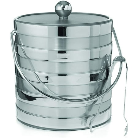 

Hand Made In USA Double Walled 3-Quart Insulated Ice Bucket (Metallic Deco Collection)