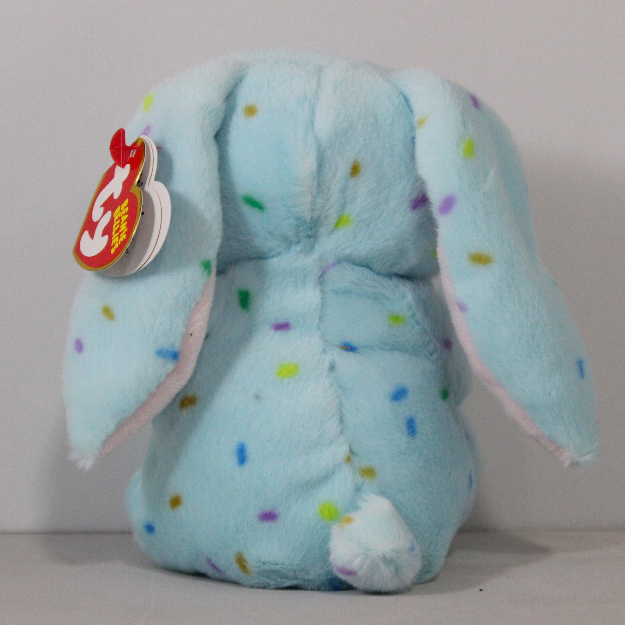 TY Beanie Bellies Skippy The Blue Easter Bunny with Glitter Pink Eyes, Cuddly Plush Animals with Soft Belly, Easter, 20 cm, T41515