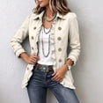 thumbnail image 5 of Womens Long Sleeve Ruffle Button Front Cardigan Jacket Lightweight Open Front Layered Top Structured Collar Casual Outerwear Fall Jackets for Women, 5 of 7