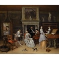 thumbnail image 2 of Jan Steen 23x20 Gold Ornate Framed and Double Matted Museum Art Print Titled - Fantasy Interior with Jan Steen and the Family of Gerrit Schouten, 2 of 4