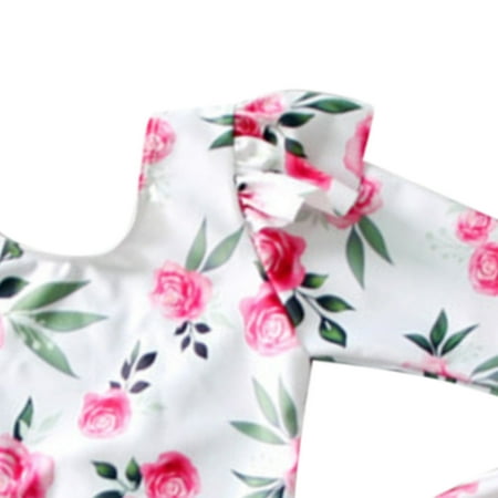 

Gubotare Toddler Summer Long Sleeve Girls Floral Prints Two Piece Swimwear Swimsuit Bikini Headband Set Girls Once Piece Swimsuit Pink 18-24 Months