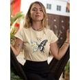 thumbnail image 2 of Free To Fly Butterfly Daisy T-Shirt Women -Image by Shutterstock, Female 5X-Large, 2 of 4