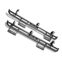 N-Fab by RealTruck RKR Step System | Cab Length, Tubular Steel, Textured Black | F214BRKRS4 | Compatible with 2021-2024 Ford Bronco 4-Door SUV, SRW Gas