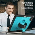 thumbnail image 4 of for Kids Rugged Heavy Duty Case for iPad Pro 11 2022/2021/2020/2018, Shockproof 360 Degree Rotatable Kickstand with Handstrap Protective Hybrid Cover Case for iPad Air 4/Air 5, Lightblue, 4 of 10