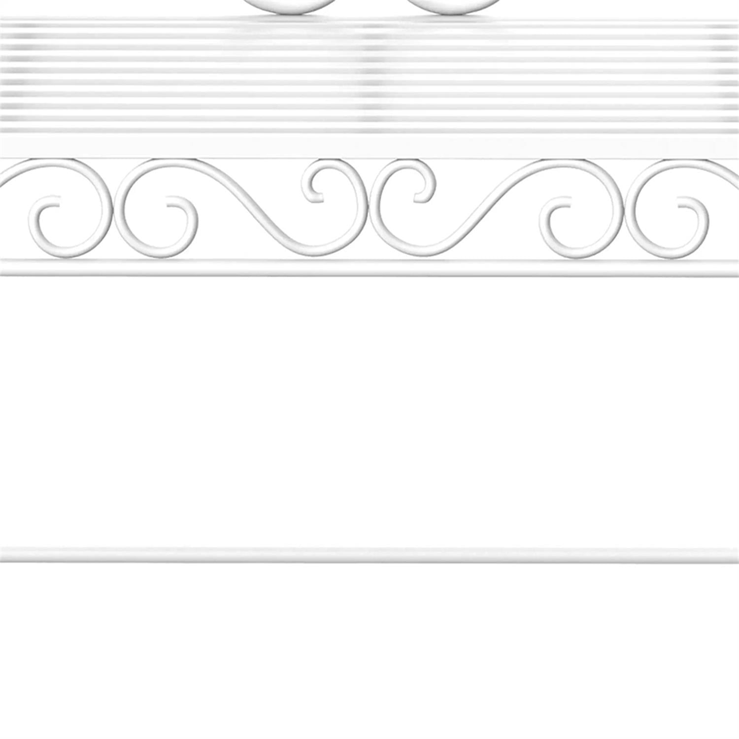 Demi Bonn 43" Patio Garden Bench Metal Park Bench, Outdoor Benches Furniture with Armrests for Patio, Park, Lawn, Yard, White