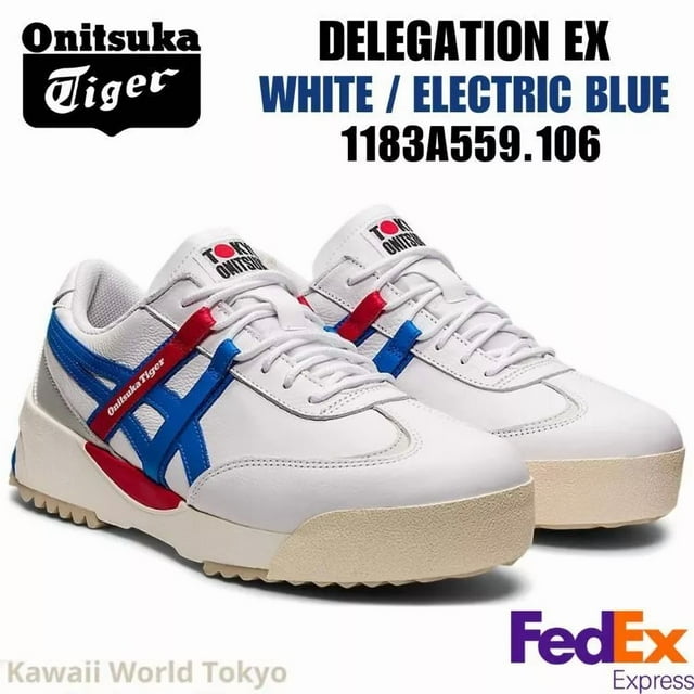 Onitsuka Tiger DELEGATION EX WHITE / ELECTRIC BLUE 1183A559 101 UNISEX NEW!! F/S