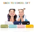 thumbnail image 2 of Estuche escolar para niñas y niños, estuche grande con 3 compartimentos, estuches de colores pastel para mujeres y hombres (amarillo), 2 of 5