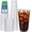 50, variant on 50 Pack Round Bottom Clear Plastic Cups with Sip , 16 oz Disposable Iced Coffee Cups with Strawless , To Go Cold Drink Cups for Smoothies, Juices, Parties