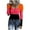 Orange, variant on Women's Striped Henley Tops Long Sleeve Button Down Slim Fit T Shirts Scoop Neck Ribbed Knit Basic Casual Shirts Outfits (L, Hot Pink)