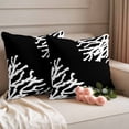 thumbnail image 2 of Coral Black Outdoor Waterproof Pillow Covers, Coastal White Ocean Marine Nautical Beach Decorative Square Throw Pillowcase Sofa Cushion Sham for Patio/Couch/Chair, 16"x16" 2 Pack, 2 of 8