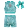 thumbnail image 2 of Aideaone Gymnastics Leotards for Girls with Shorts Sparkly Ballet Dance Unitards Biketards 5-10Y, 2 of 7