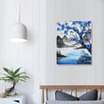 thumbnail image 4 of ONETECH Plum Blossom Floral Wall Art Black White Blue Picture Mountain Lake Canvas Posters Print Modern Artwork Framed Home Office Living Room Bathroom Bedroom Wall Decor, 4 of 5